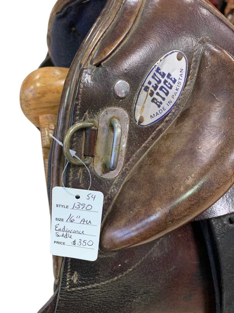 54. 16”AU Endurance saddle w/stirrups and cover