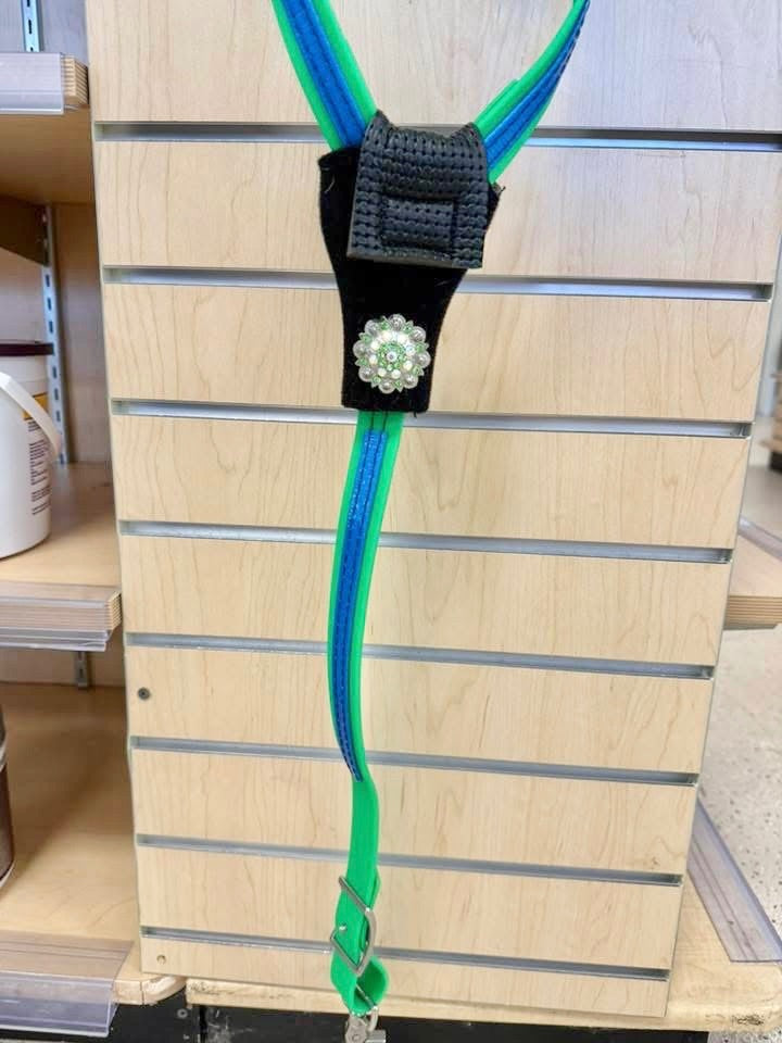 61. Neon Green Biothane Reins/BC/ Bridle Set