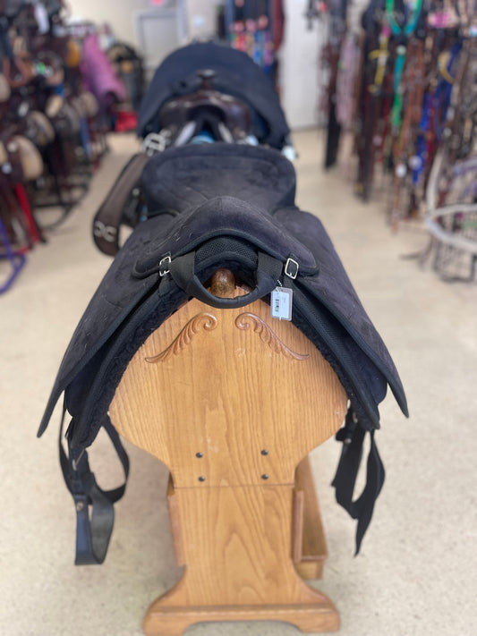 29. Large Black Bareback Saddle with Western rigging, Stateline Tack