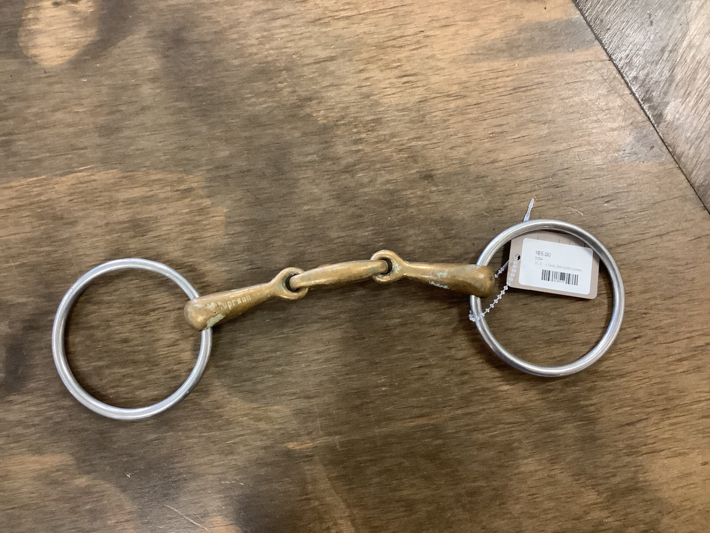 31. 5 ½ Gold Smooth Lozenge O Ring snaffle bit