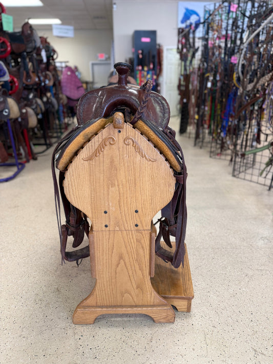 2. 16” W/XW tree Brown roughout autographed Clinton Anderson Martin Saddle