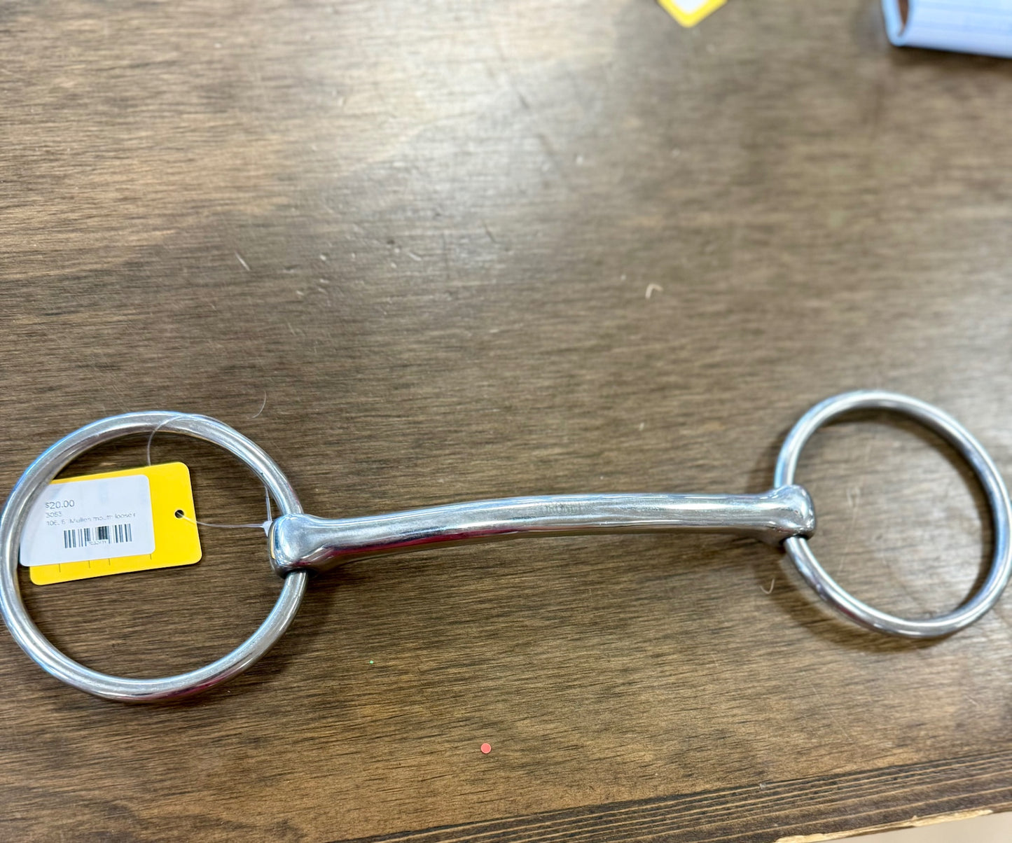 6” Eggbutt Mullen mouth/straight bar snaffle, draft