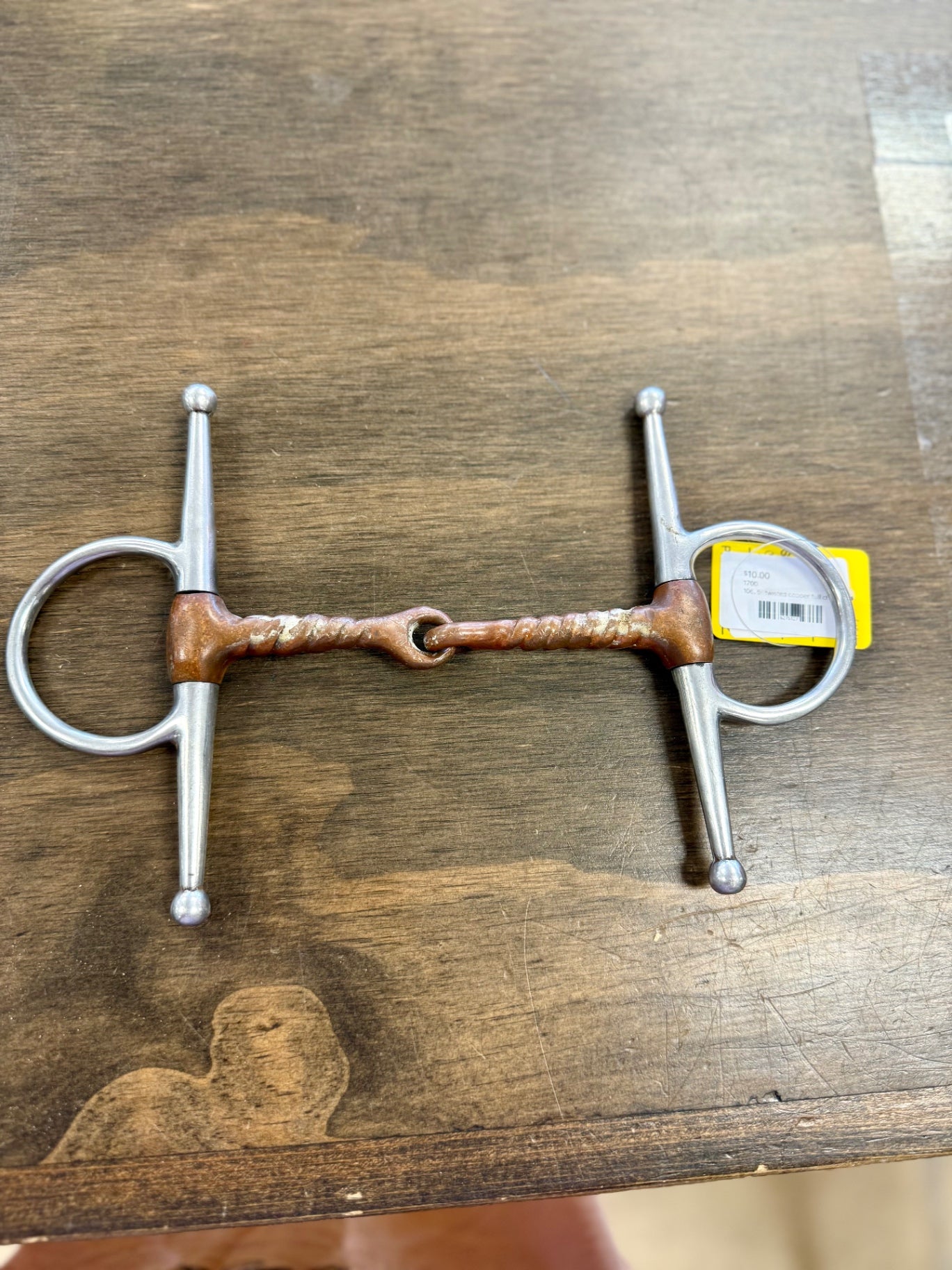106. 5" twisted copper full cheek snaffle