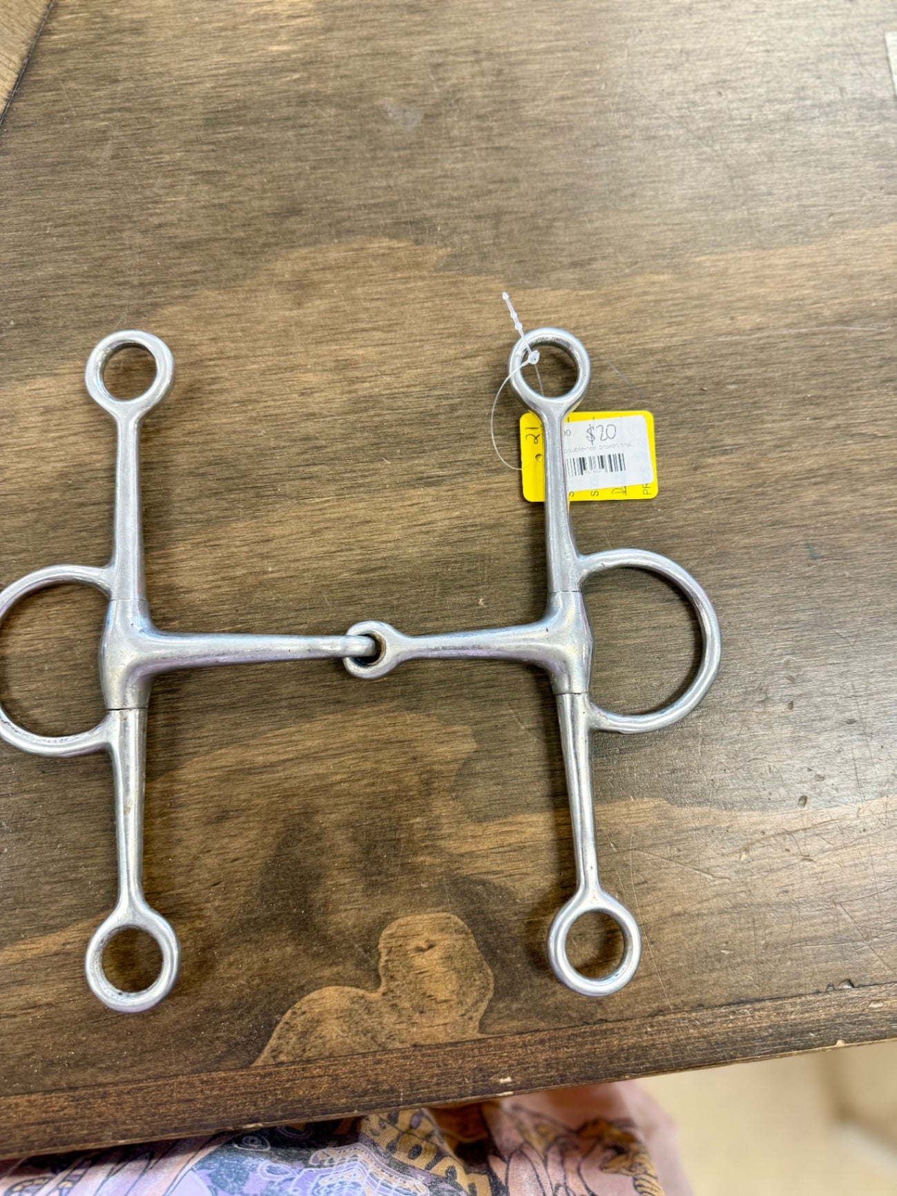 21. 5” double-rein broken shank bit