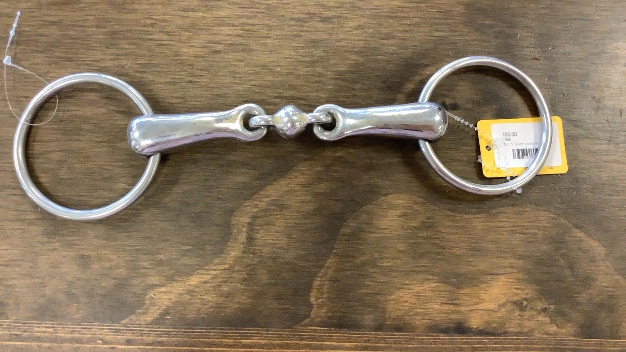 157. 5” Loose Ring 3 piece W/Berry Lozenge snaffle Bit