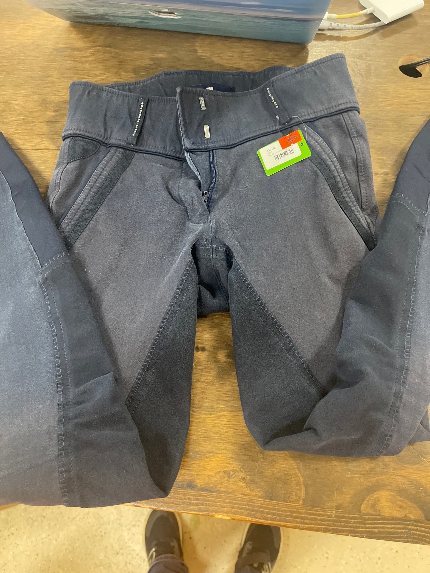 29. Lds 22 Navy w/bling full seat breeches, horze, pants113