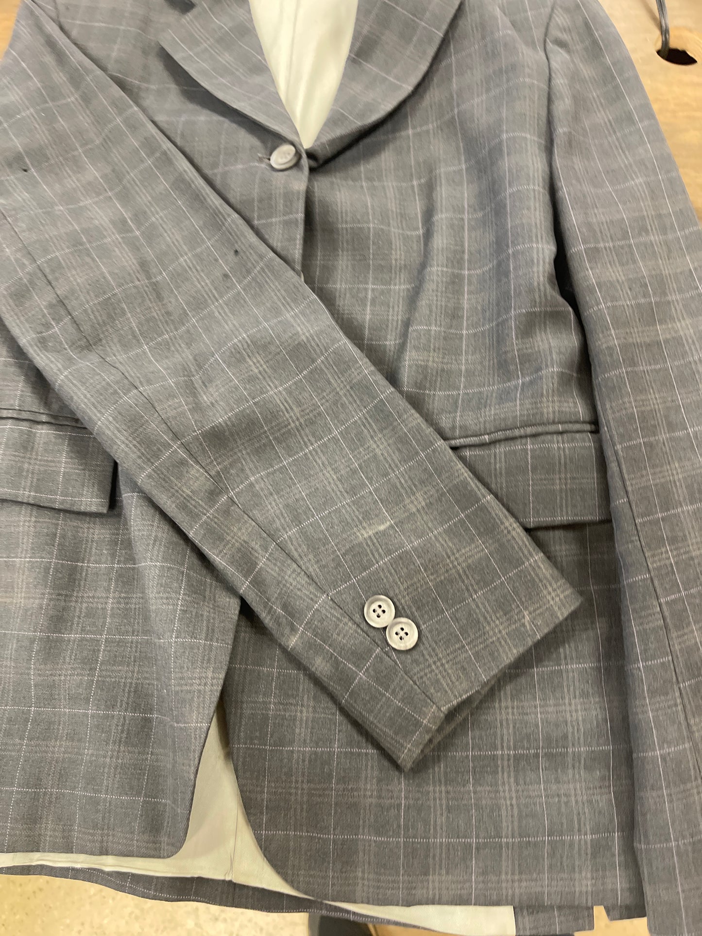 Kids 16r Grey pinstriped Show Jacket with silver lining, The Elite coats053