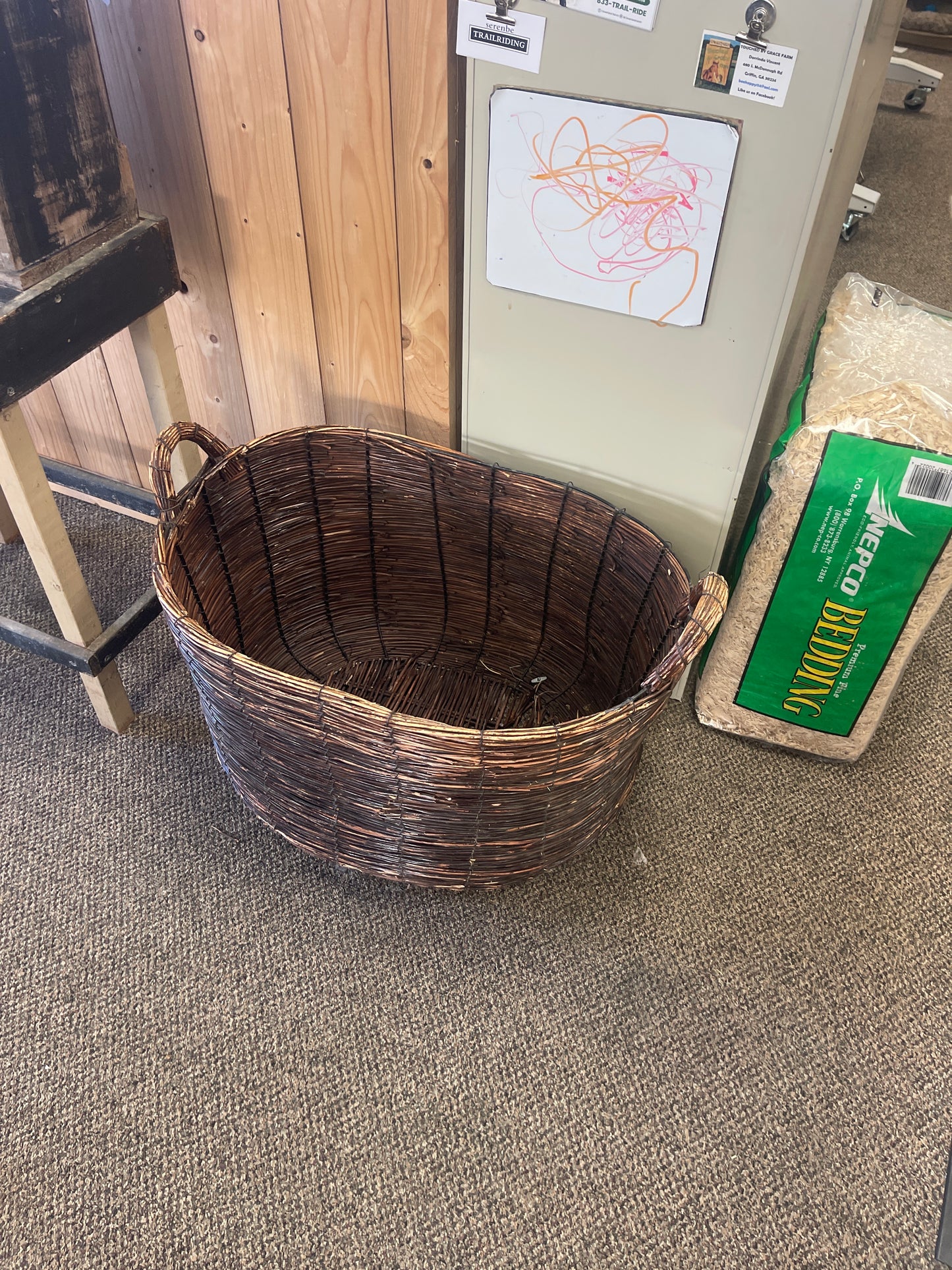 Rustic round basket