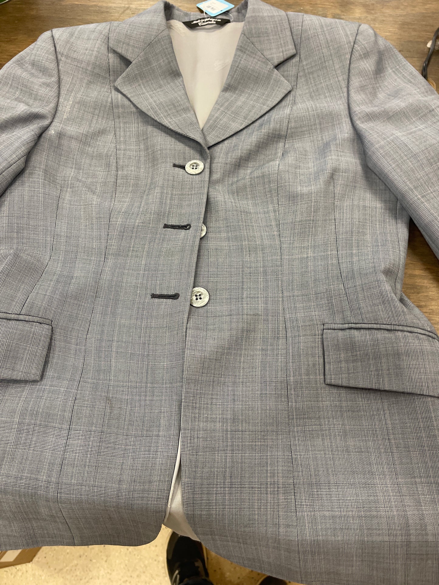 Lds 12R light grey houndstooth show coat, Grand Prix coats084