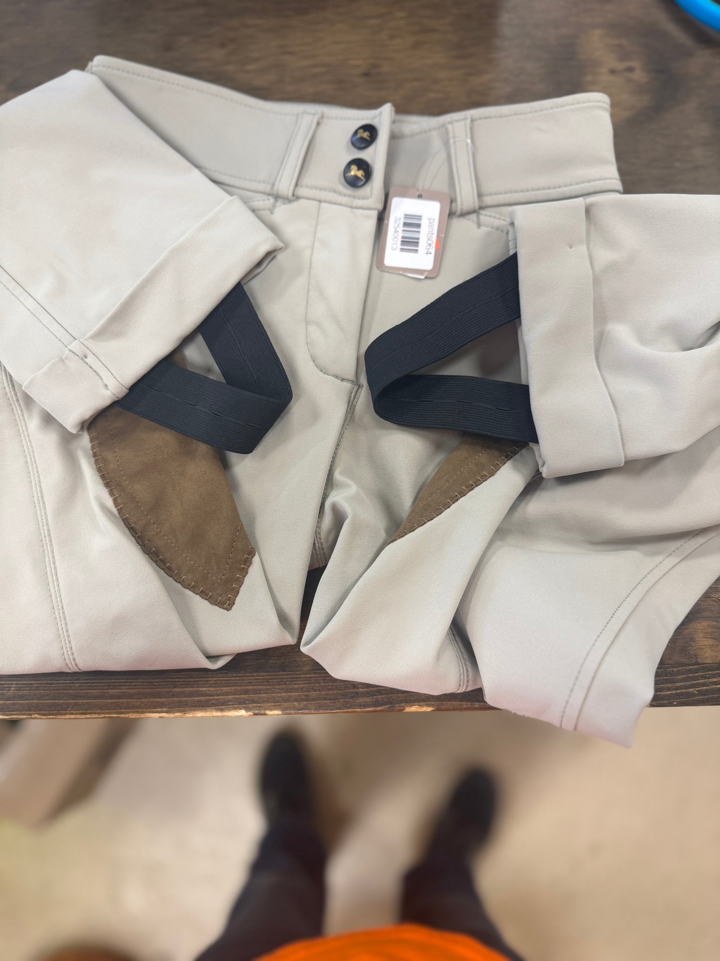 13. Kids M/10 Tan Knee Patch jods, RJ Classics X2, pants064