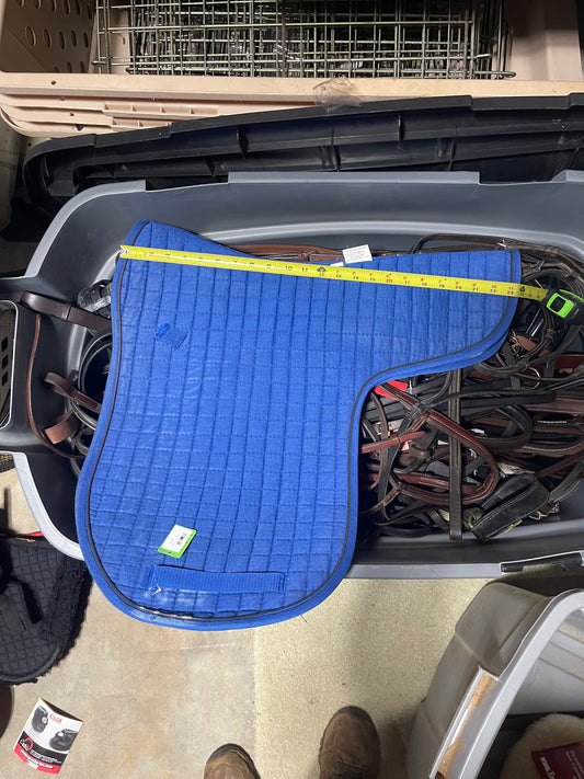 Blue 20" cotton quilted dressage pad, PRI