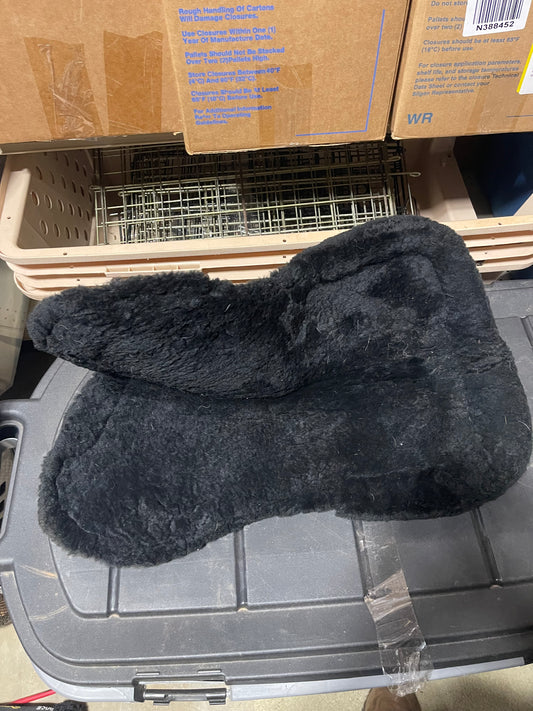 Large 18” Black sheepskin shimmable 6 pocket half pad, Total Saddle Fit