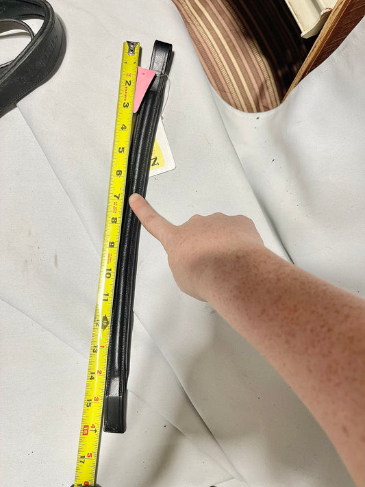 16" OS/Warmblood/Full padded Black plain raised English replacement brow band, lightly used