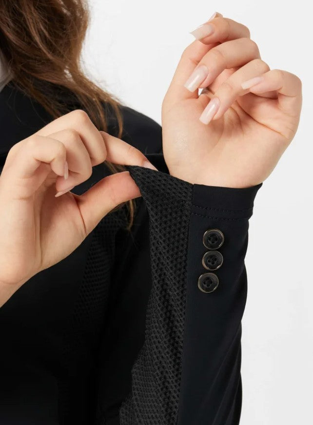 Hybrid Navy Show Coat, Ovation mesh