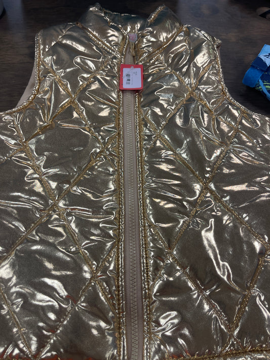 95. Kids 7/8 Metallic Gold winter Vest, Faded Glory, shirt075