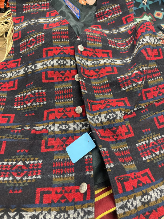 M black/red western show vest, Pendleton western wear, coats116