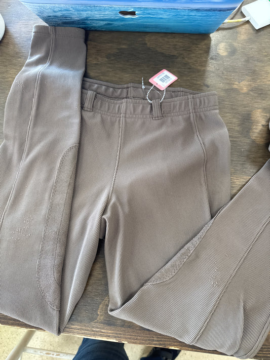 Lds Med Brown Ribbed Knee Patch tights, Irideon, pants126