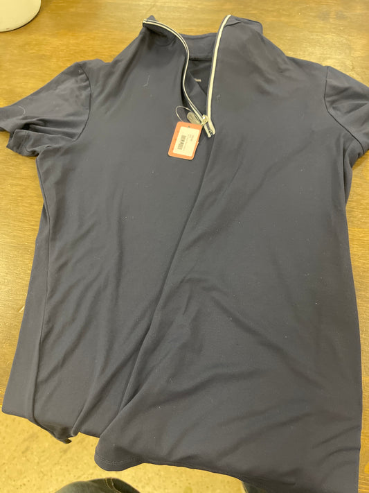 Kids S/8 Navy Tailored Sportsmen Short Sleeve riding shirt, shirt079