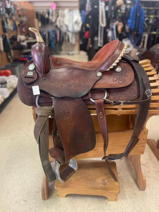 4.  16” Congress Leather All around saddle w/back cinch
