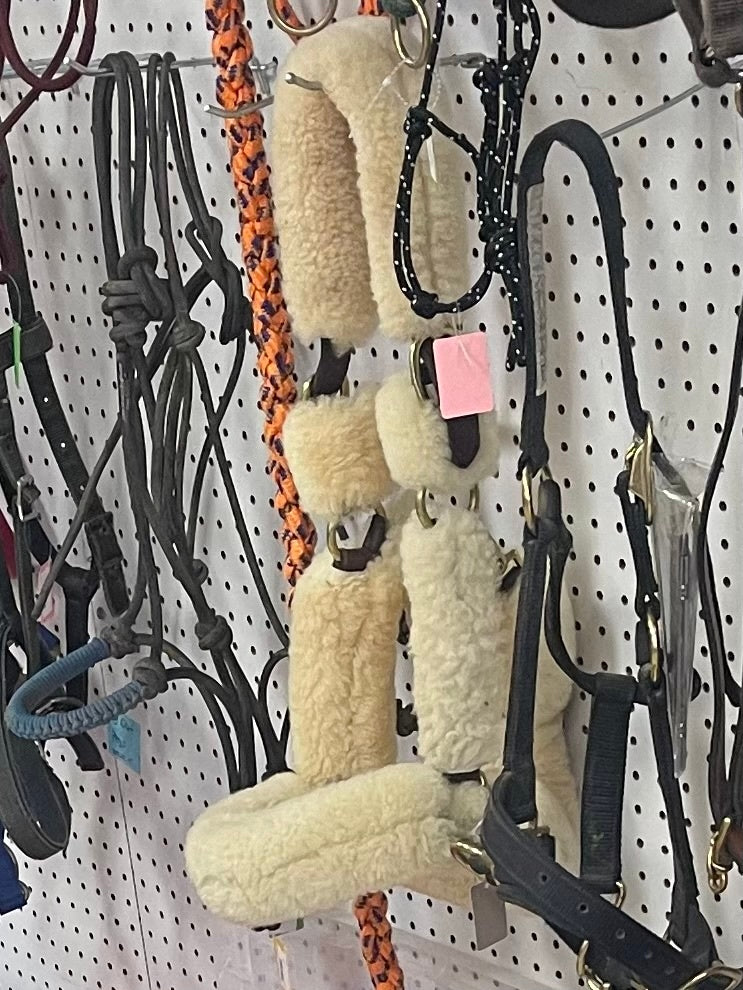 8. Full/Horse fleece lined leather shipping halter