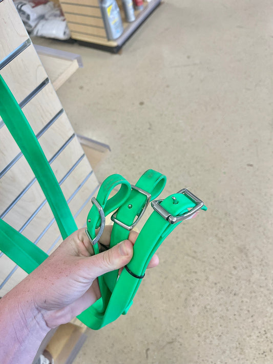232. Green biothane reins