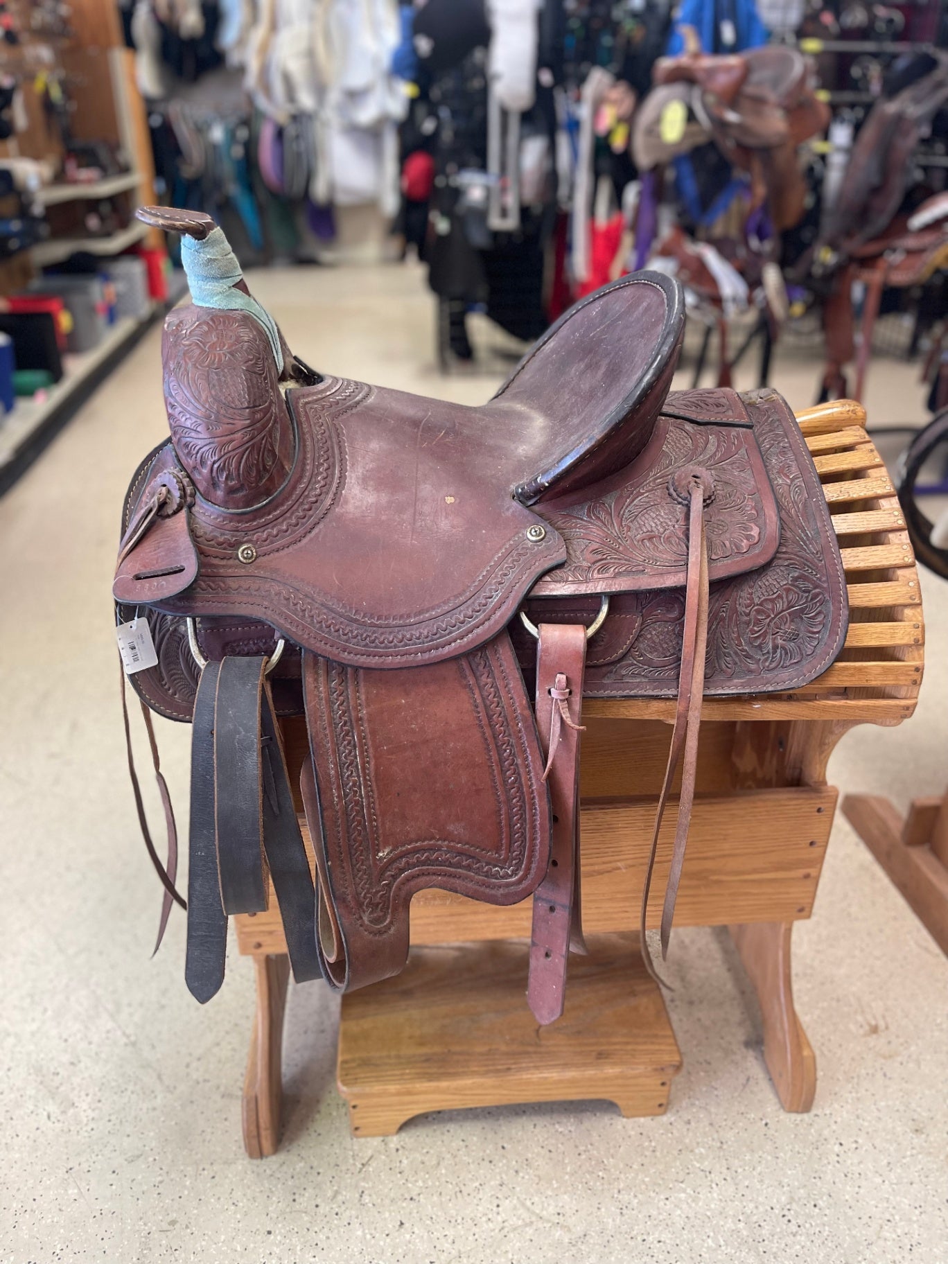 16” SQHB Slick seat roper saddle