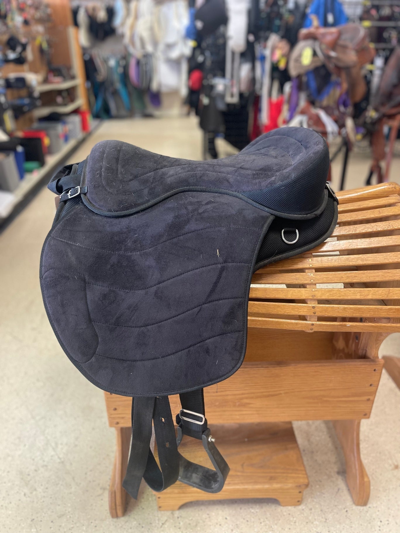 29. Large Black Bareback Saddle with Western rigging, Stateline Tack