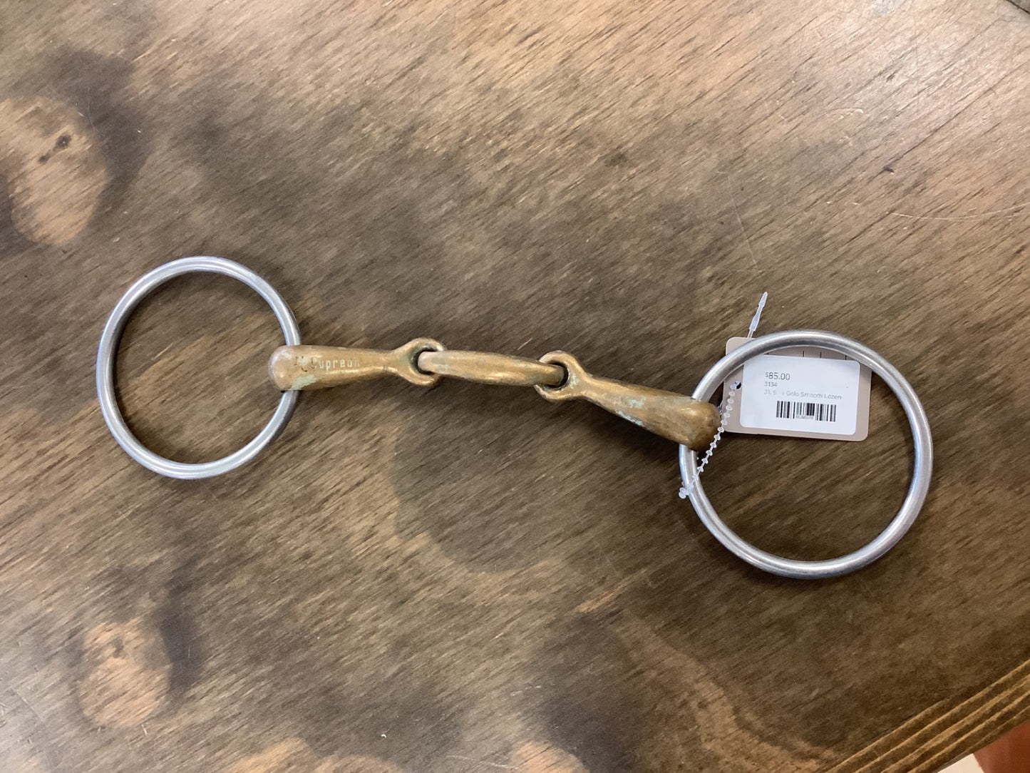 31. 5 ½ Gold Smooth Lozenge O Ring snaffle bit
