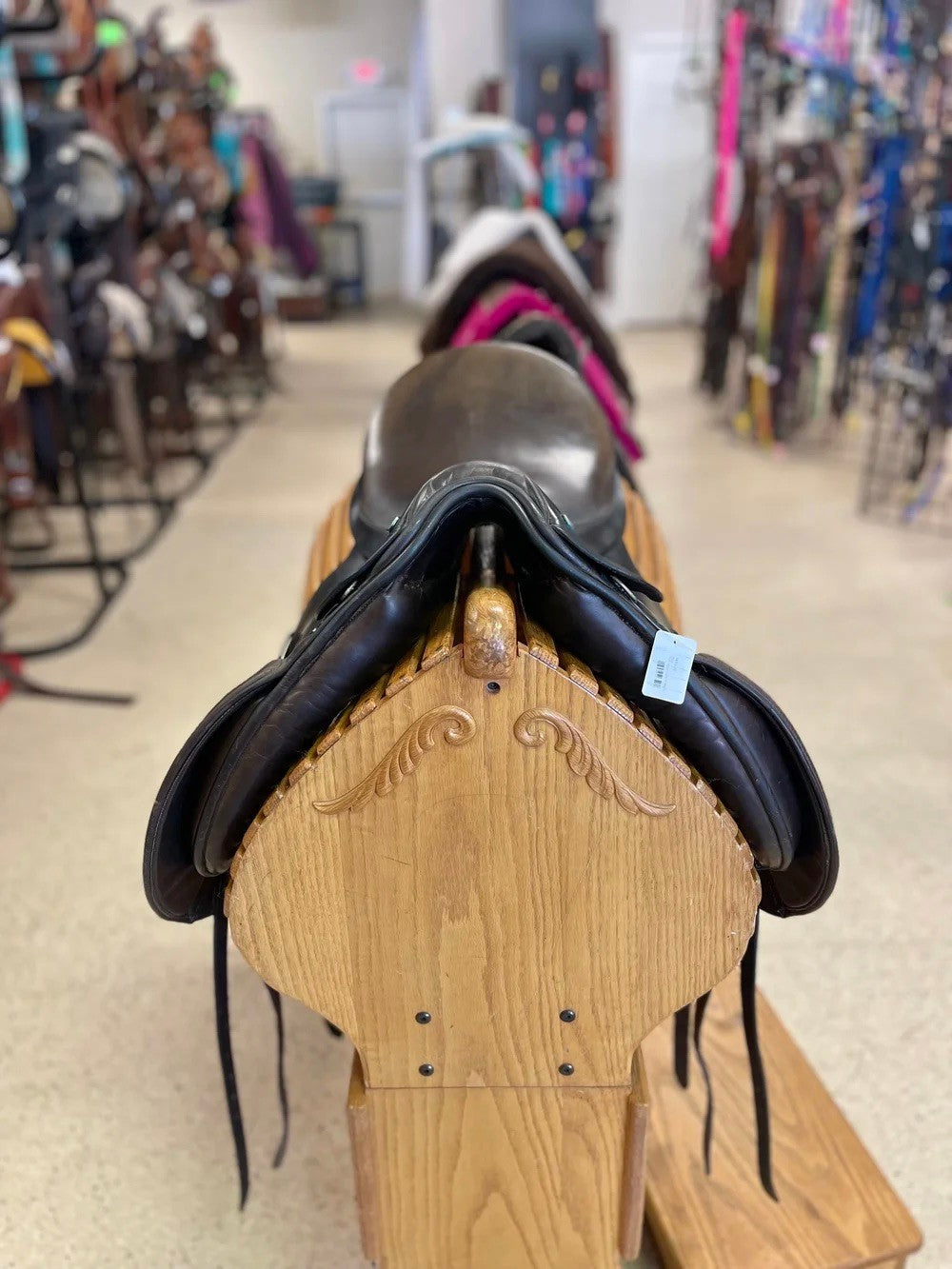 71. 16” brown No 4 fit (MW) county dressage saddle, short flap