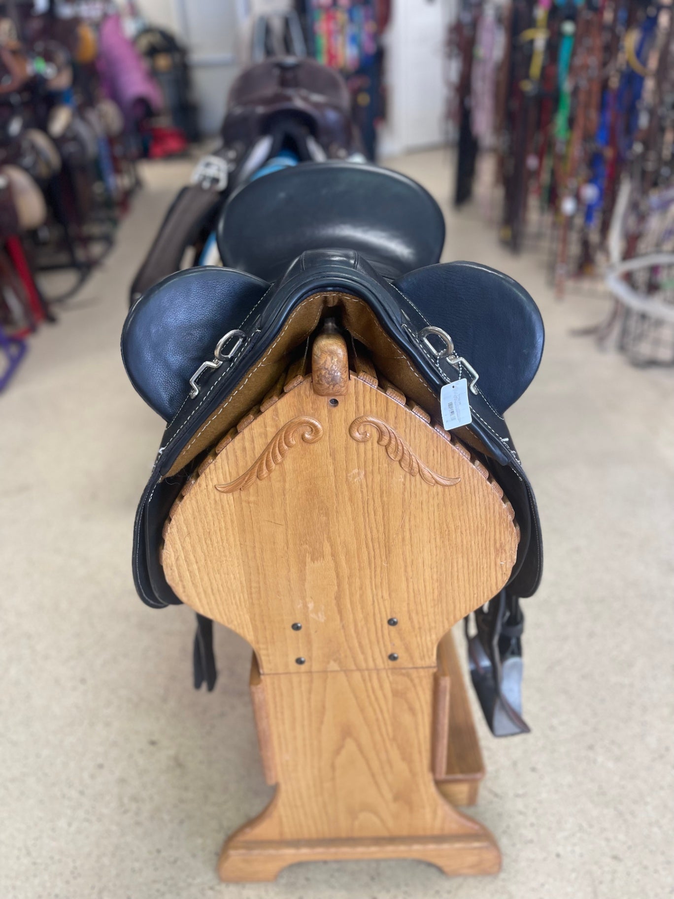 6. 15” Black Aussie Saddle W/ 2 Girths Bad Dog Ranch