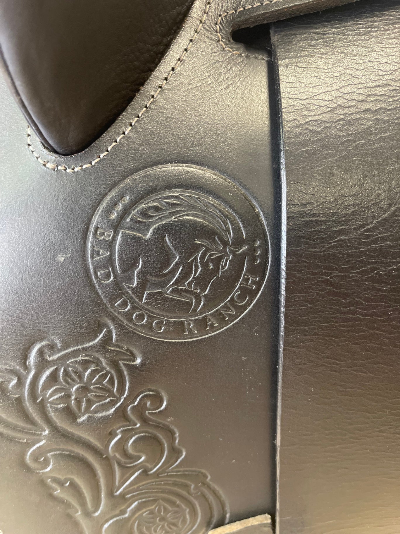 6. 15” Black Aussie Saddle W/ 2 Girths Bad Dog Ranch