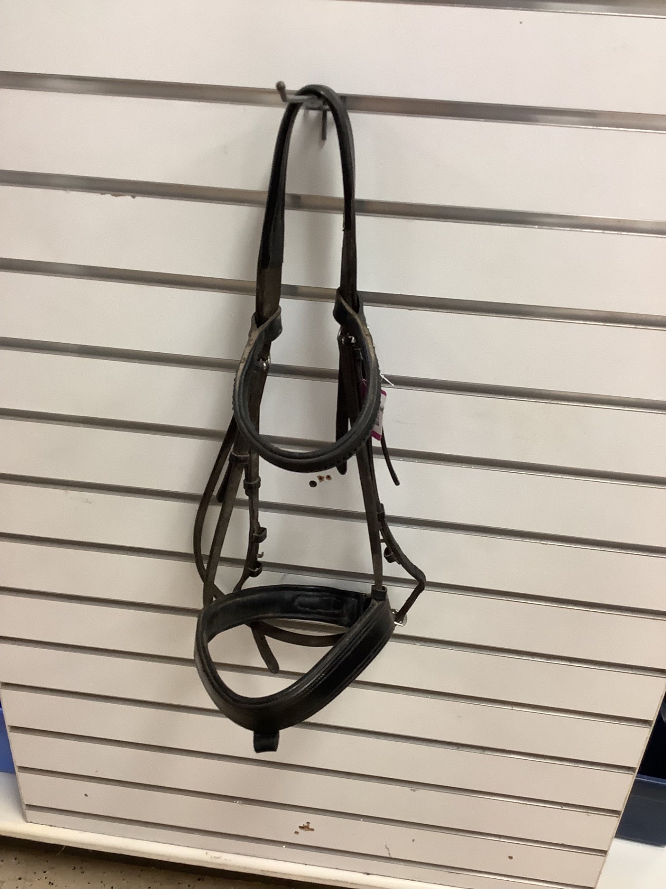 71.  Black padded dressage bridle with bling