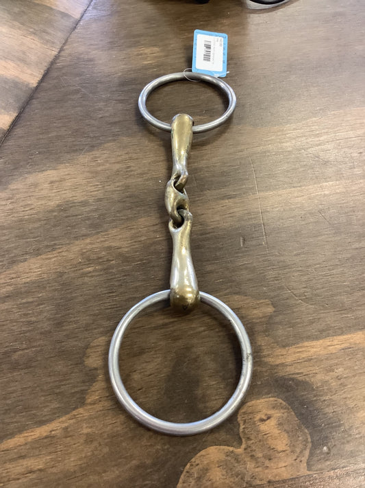 5.  5 1/2” Herm Sprenger peanut/lozenge loose ring snaffles x2