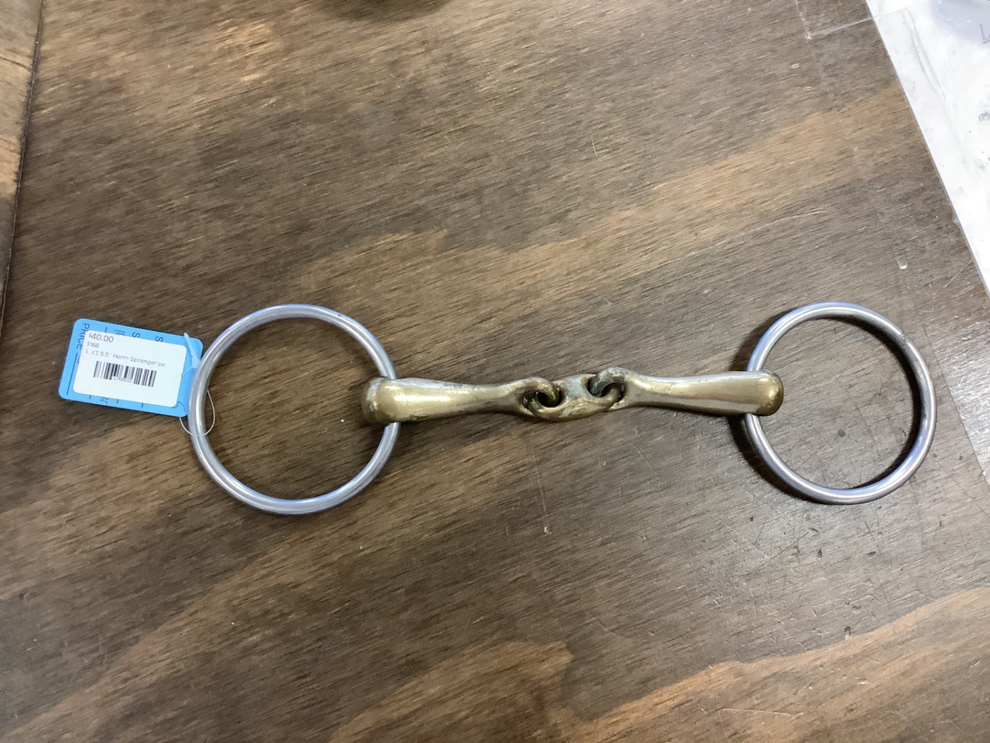 5.  5 1/2” Herm Sprenger peanut/lozenge loose ring snaffles x2