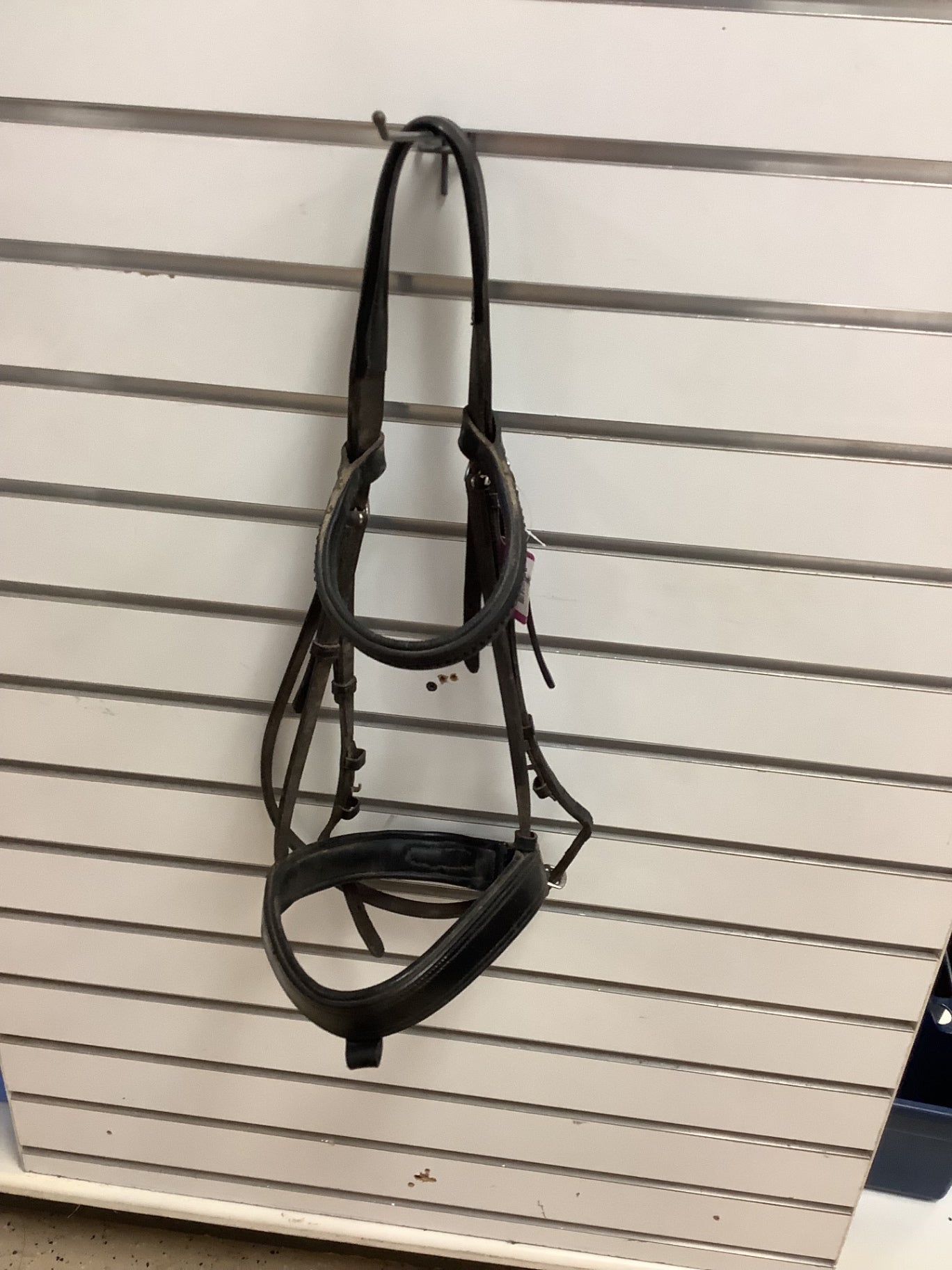 71.  Black padded dressage bridle with bling