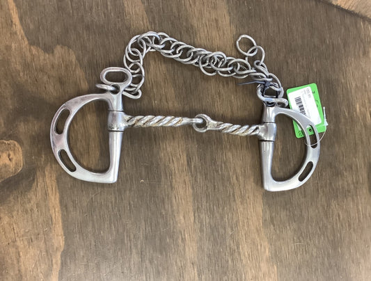 13. Twisted wire kimberwick bit w/single break