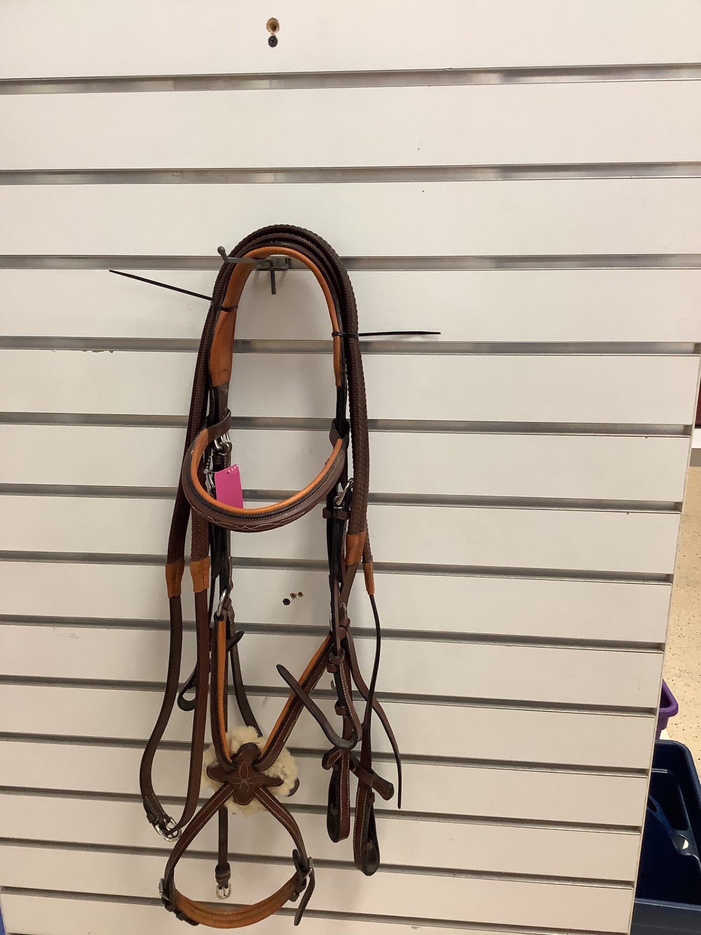 2. Cob Brown Bridle Figure 8 W/ Reins