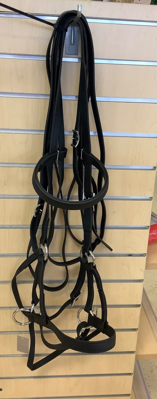 13. DRAFT size bitless bridle, black biothane