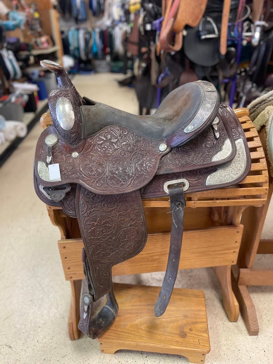 3. 16” Medium/Semi tree Circle Y Silver show saddle
