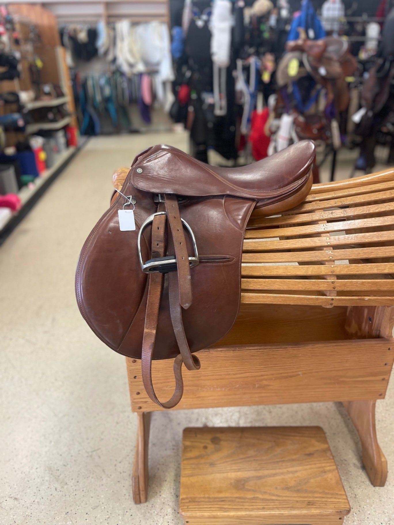 2.   16.5” Wide tree AP/jump saddle w/irons, Crosby