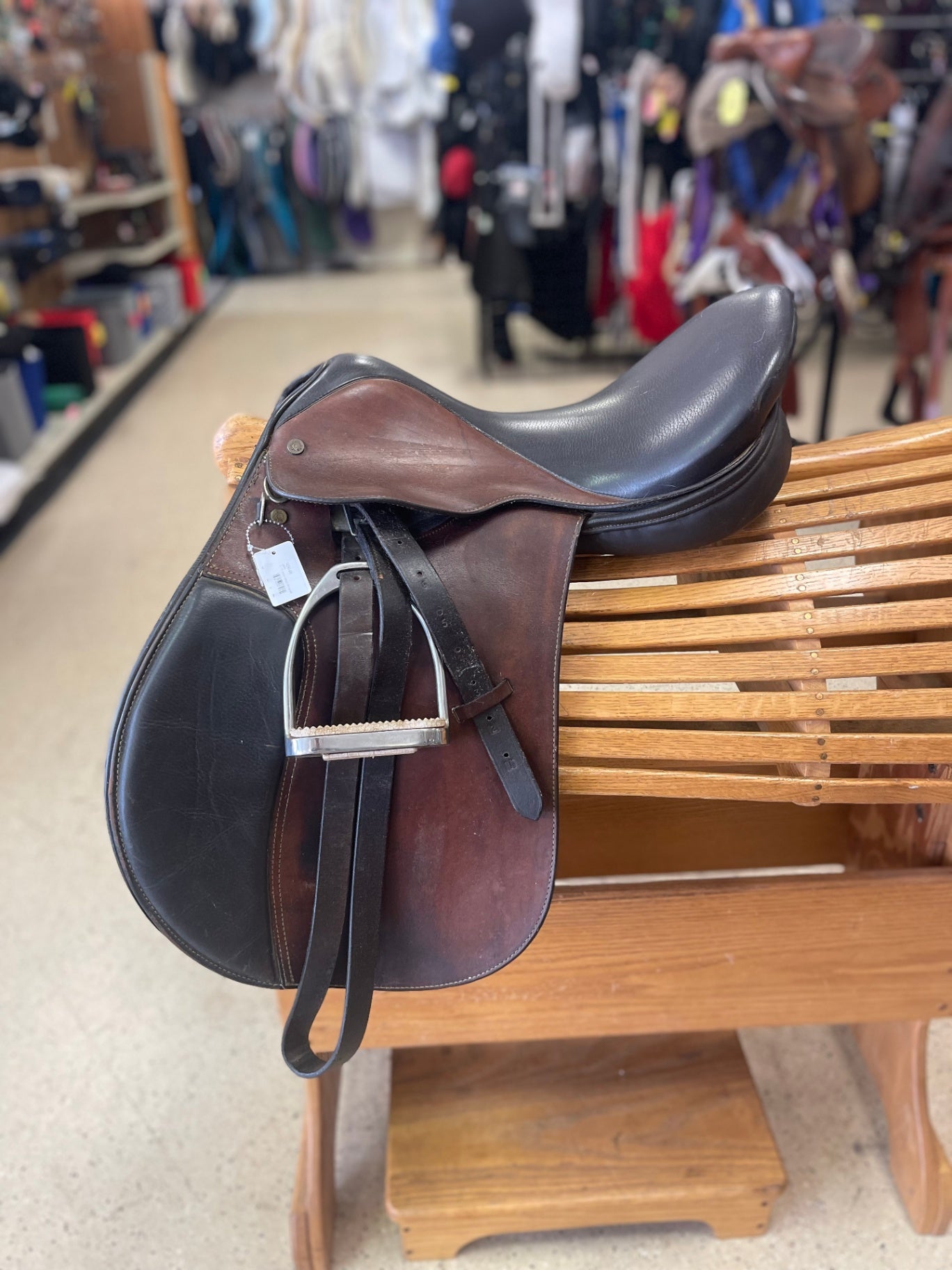 7. 17” Brown/black AP saddle, Med tree