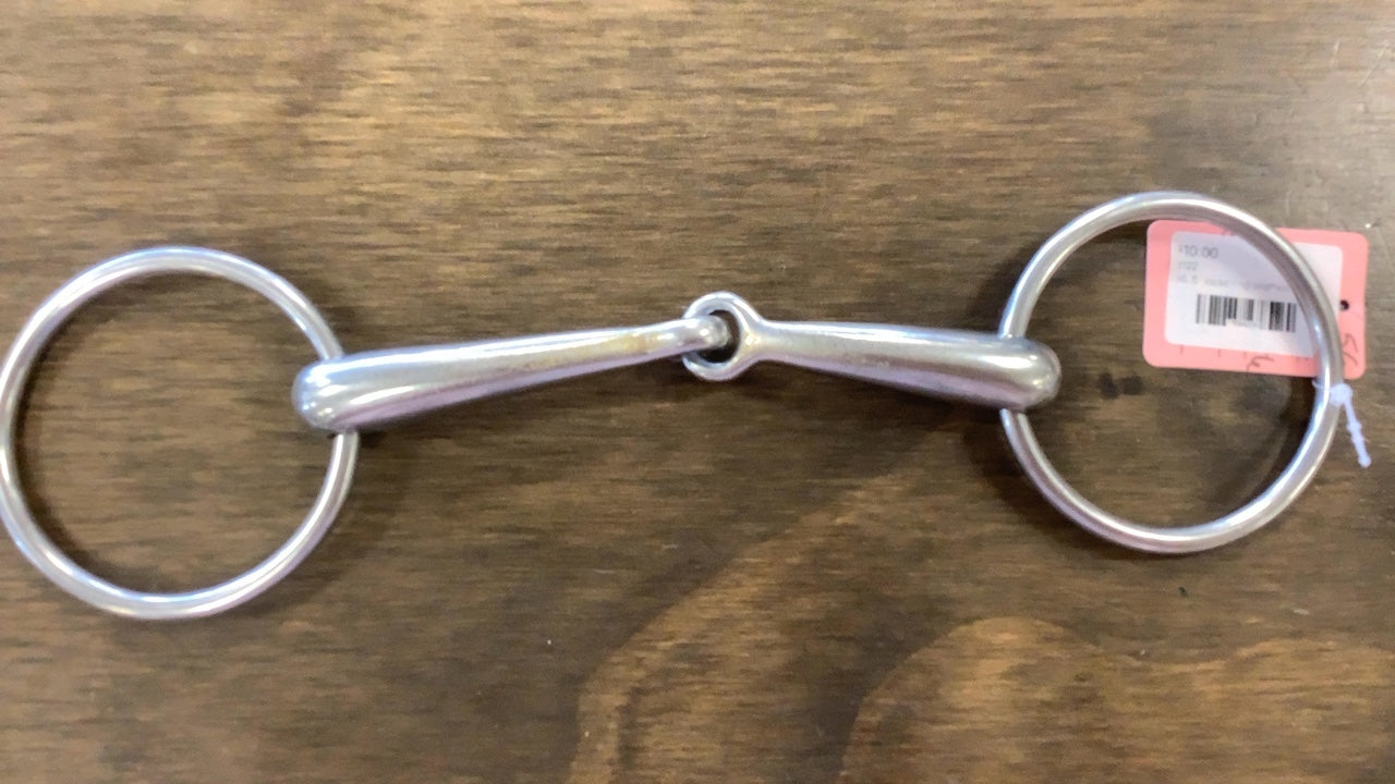 56. 5” loose ring snaffles, single break x2 (3” ring, 2” ring)