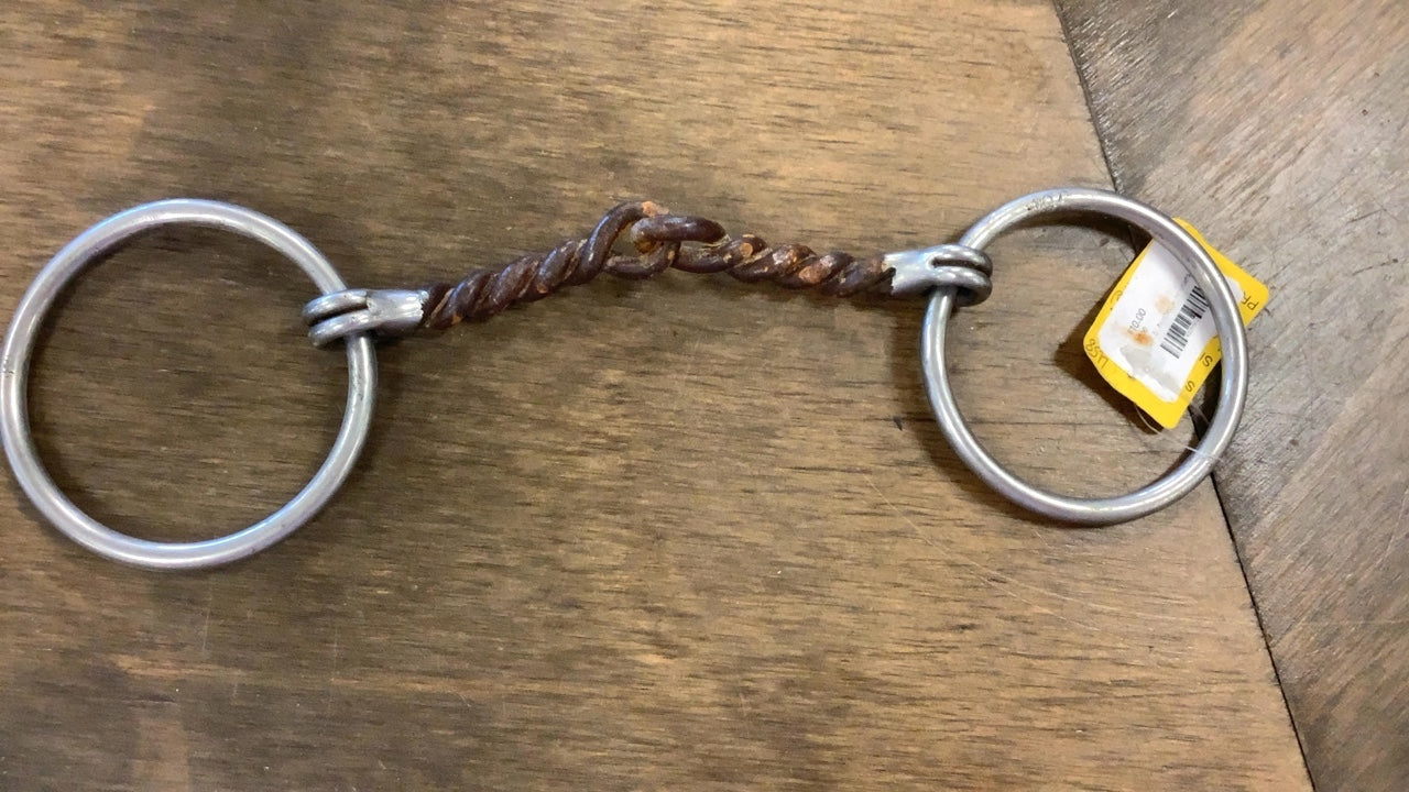 107. 5" twisted wire snaffle bit