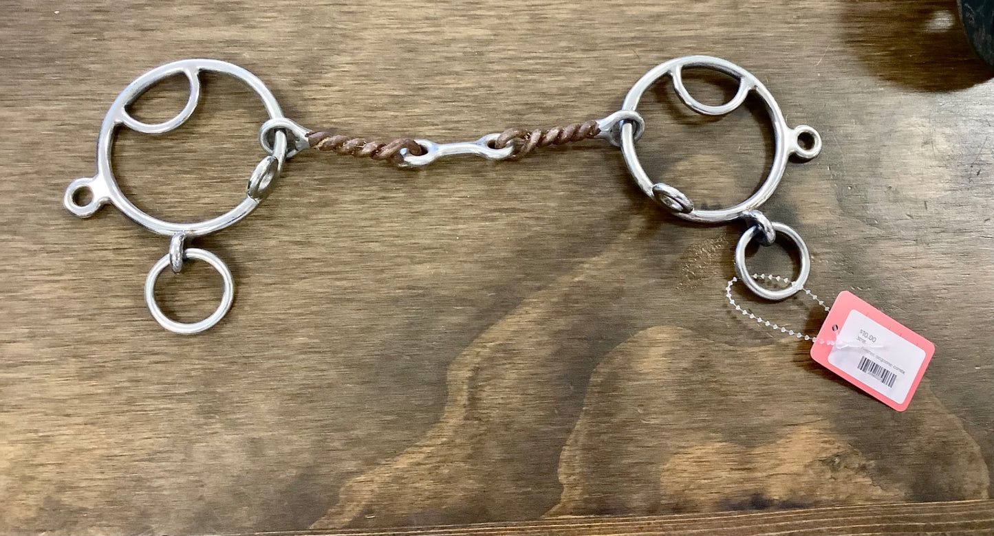 20. Twisted dogbone combo gag bit, missing nose and chain