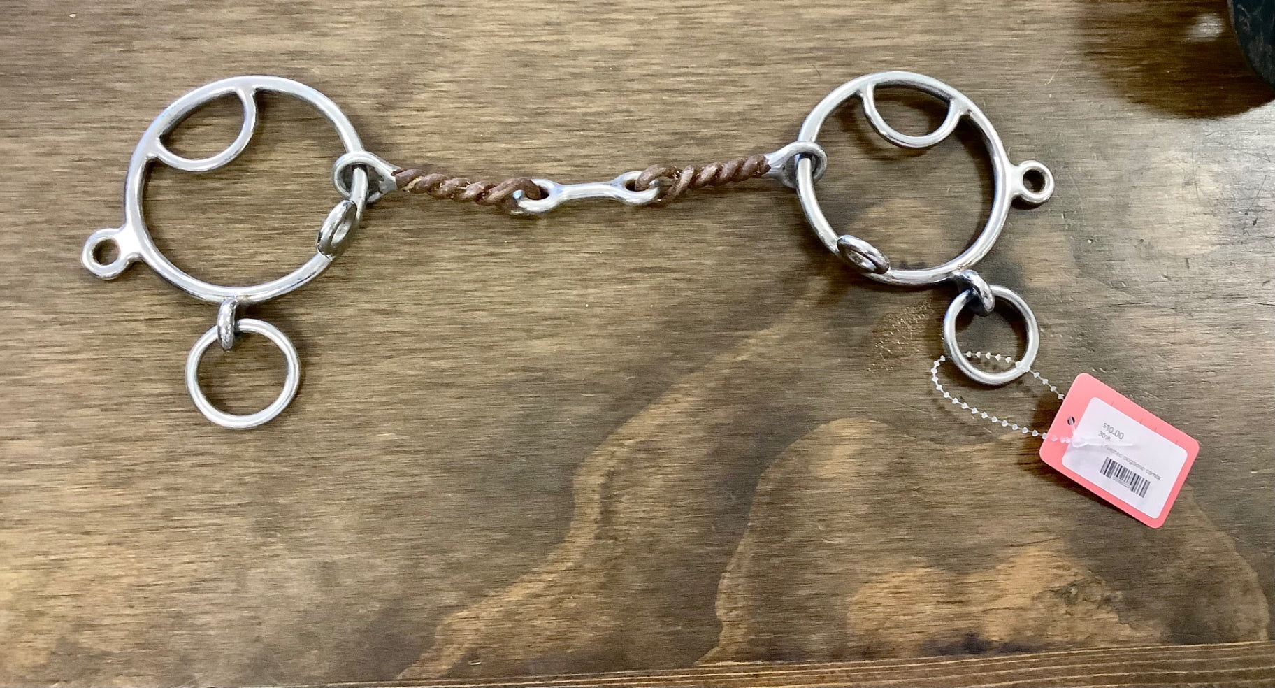 20. Twisted dogbone combo gag bit, missing nose and chain