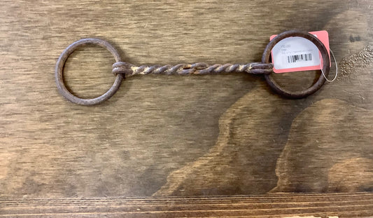 113. 3 ¾ “ twisted wire loose ring pony bit