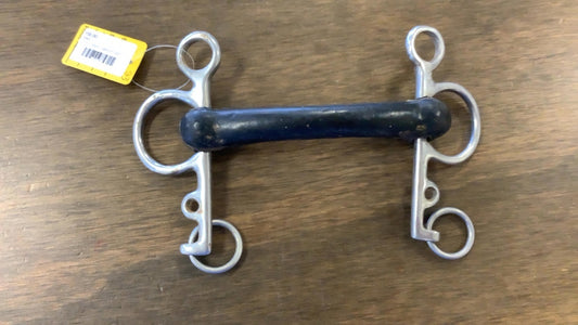 23. 5” rubber coated mullen mouth pelham bit