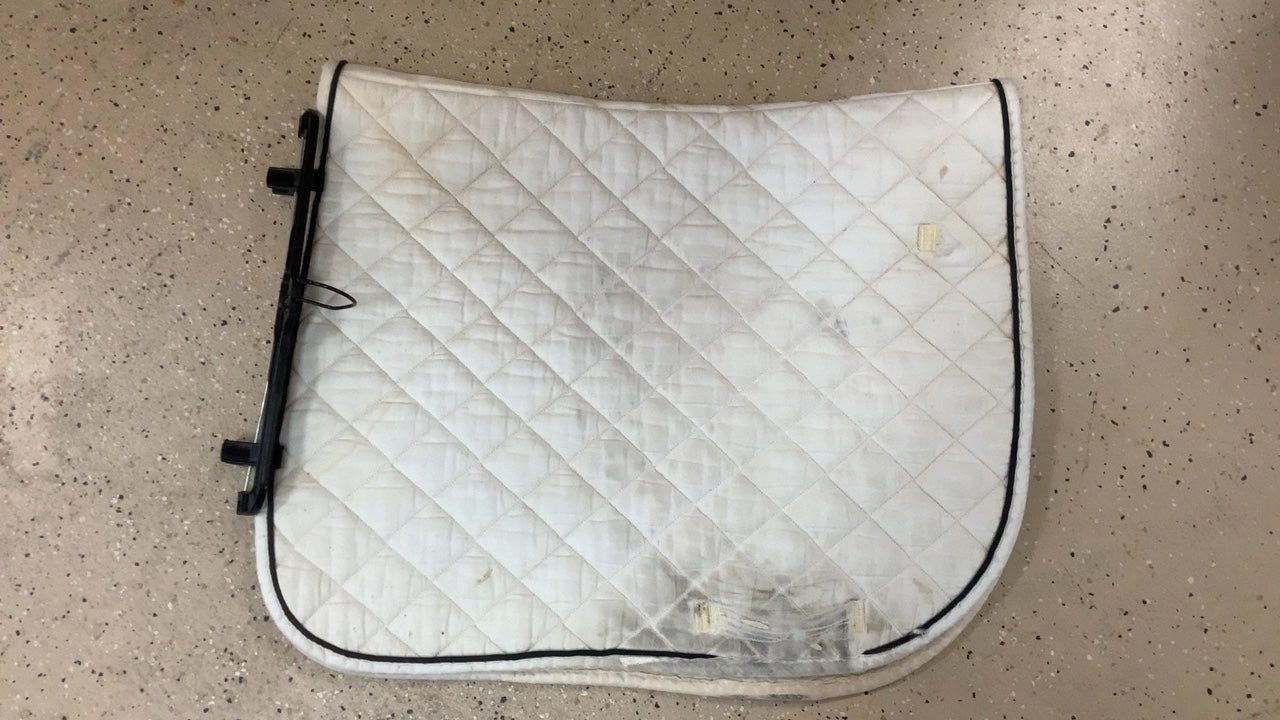 10. White dressage pad w/black piping