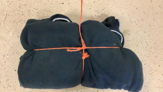 64. M Black fleece cooler