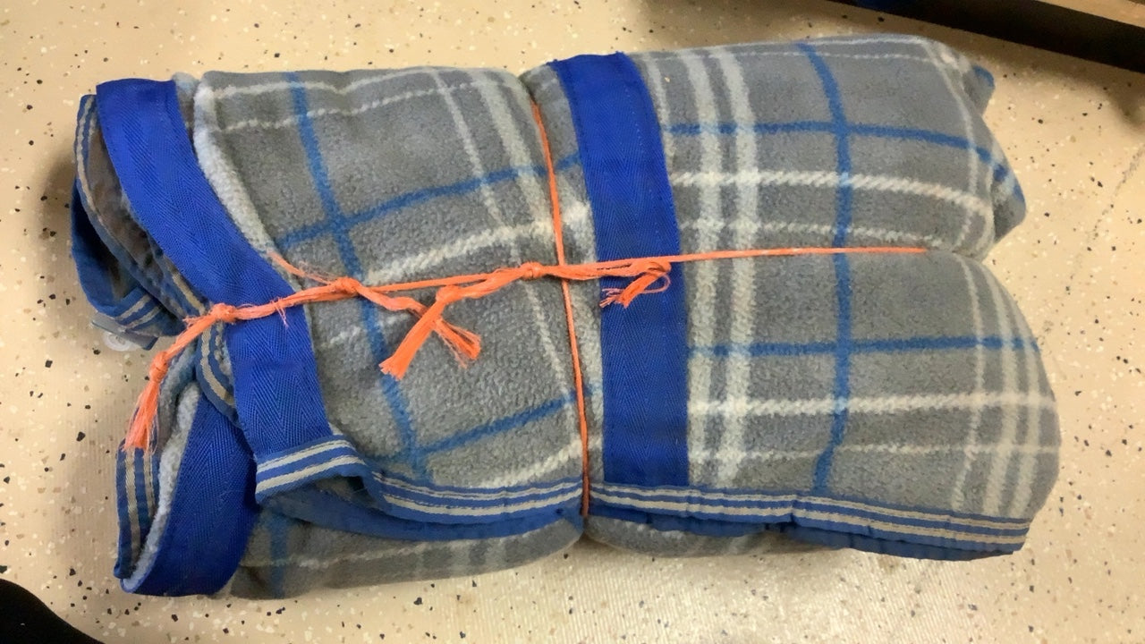 45.   87’’ Plaid Cooler Sheet W/ Hood Weatherbeeta